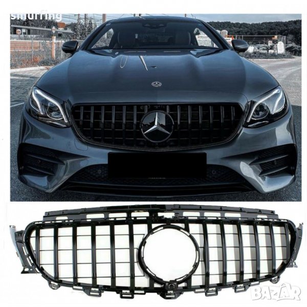 Черен лак решетка тип GT за Mercedes E класа W213 седан, S213 комби, C238 купе, А238 кабрио , снимка 1