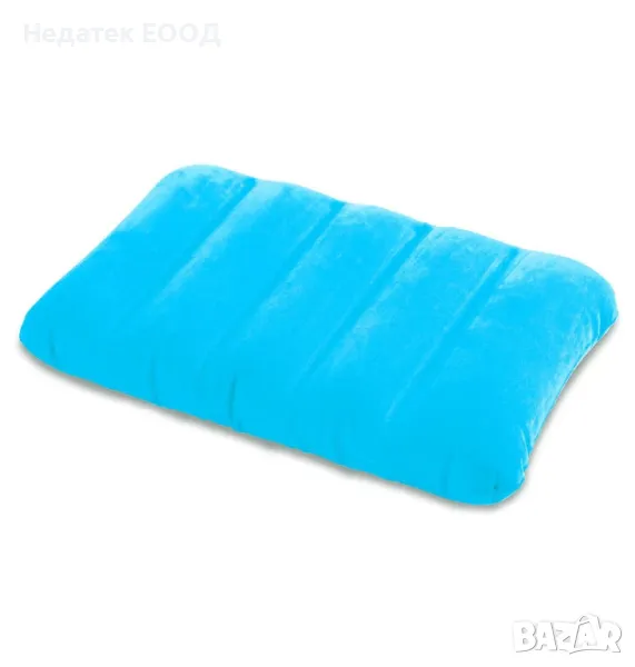 Надуваема кадифена възглавница INTEX, Син, 43x28x9см., снимка 1