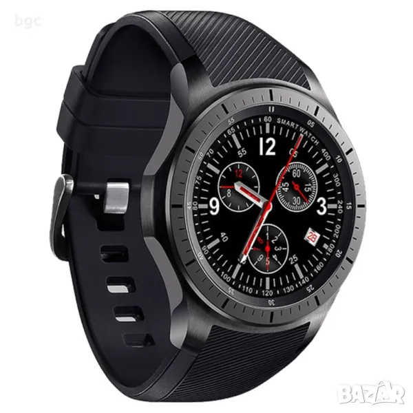 3G+Wi-Fi Смарт Часовник със Сим карта Часовник Smartwatch с телефон iUni DM368, 3G, GPS, HR, Black, снимка 1