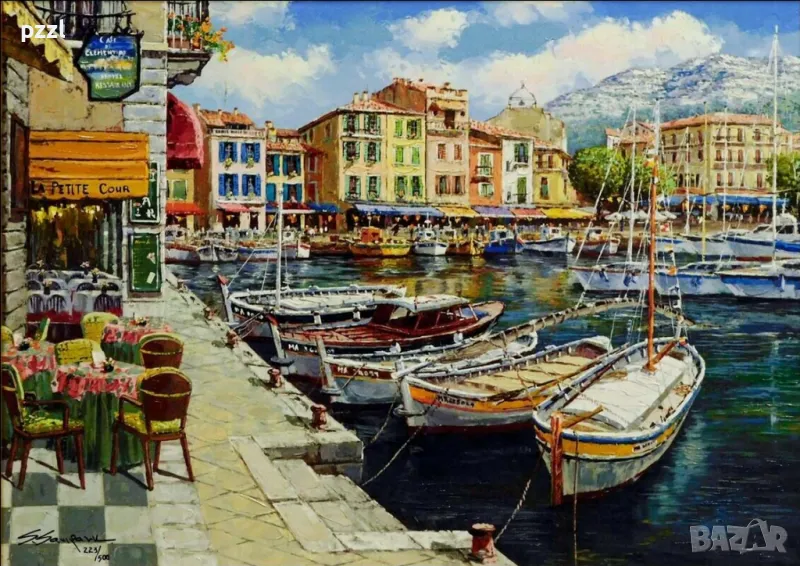 [неналичен] Пъзел "Cafe in Cassis" Sam Park Schmidt 1000 части, снимка 1