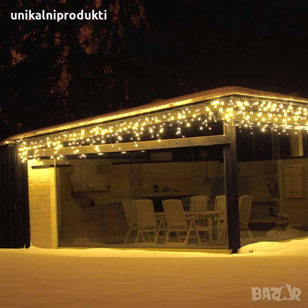 Професионални външни LED лампички завеса 3м IP65 флаш ефект, снимка 1