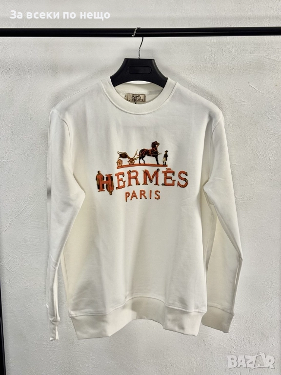 Hermes Мъжка Бяла Блуза С Дълъг Ръкав Хермес Код V.B.60, снимка 1