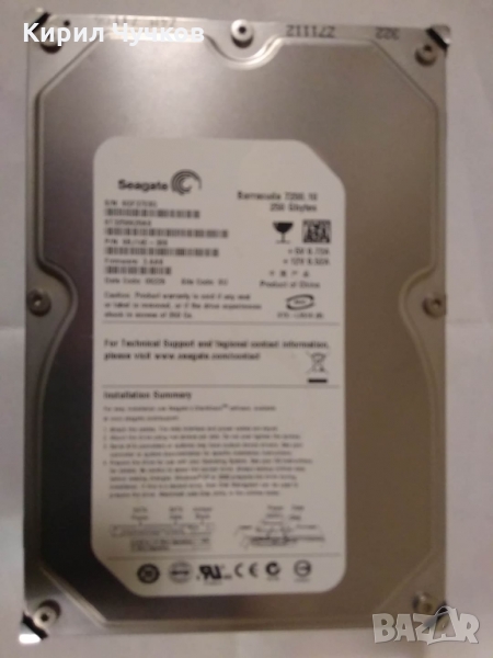 Продавам хард диск Seagate 250Gb 3.5" SATA, снимка 1