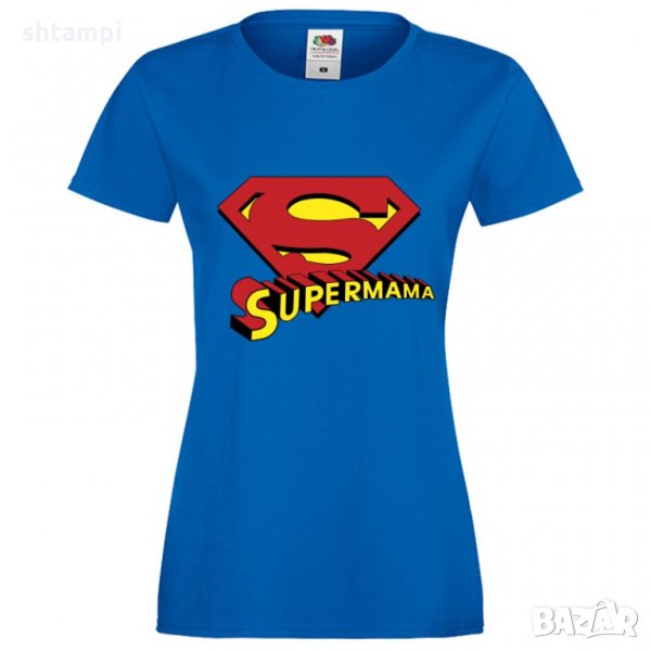 Дамска тениска 8-ми март Супермама,Ден на майката, Подарък за 8-ми Март, снимка 1