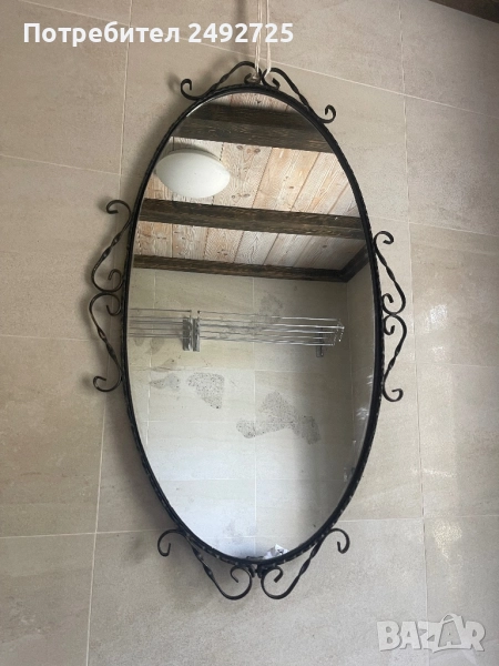 Огледало 2 бр овално ретро ковано желязо от соца, снимка 1