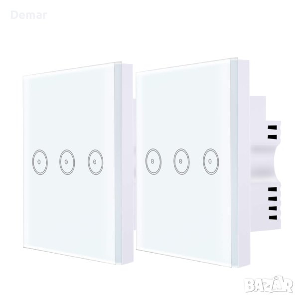 WiFi интелигентен превключвател за стенно осветление съвместим с Alexa, снимка 1