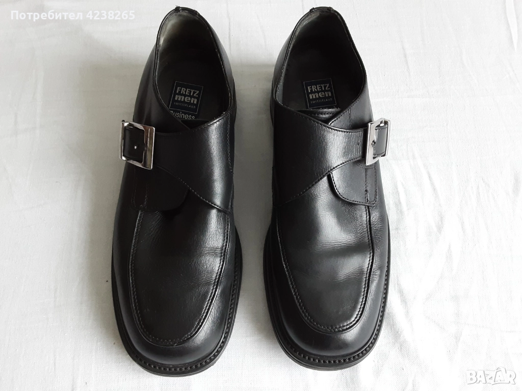 обувки "Fretz Men" Switzerland Business естествена кожа, нови, елегантни, черни №8 1/2=№43, снимка 1
