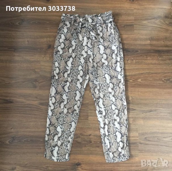 H&M панталон с колан змийски десен 38, снимка 1