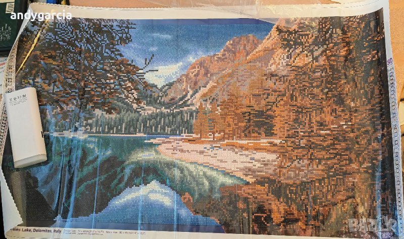 Картина от кристали, Simply Dots 72 x 40см, 35420 бр кристали в кутия, Езерото Брайес, снимка 1