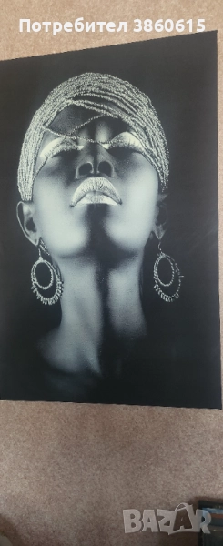 Silver Afro - Луксозна светеща картина , снимка 1