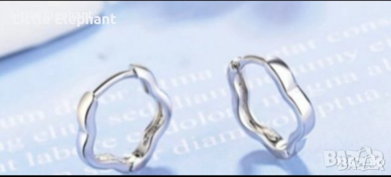 Сребърни обеци,"Flowers"-странични/нови, снимка 1