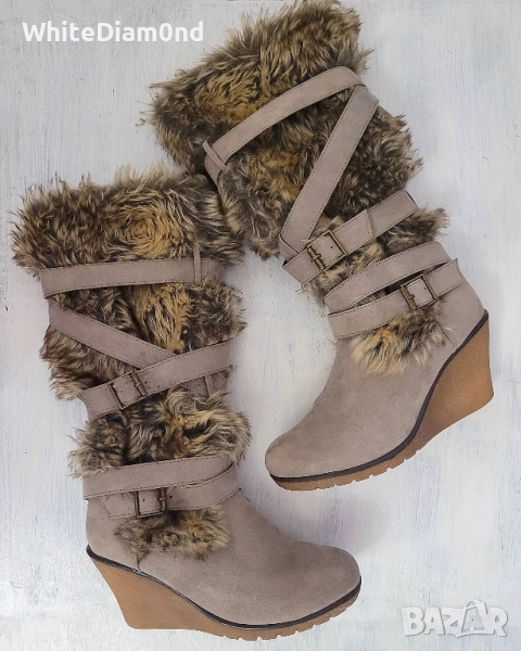 Дамски топли ботуши номер 35/36, снимка 1
