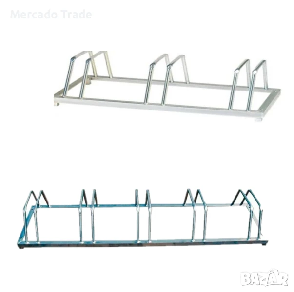 Паркинг стойка за велосипеди Mercado Trade, 3 или 5, Стомана, Сива, снимка 1