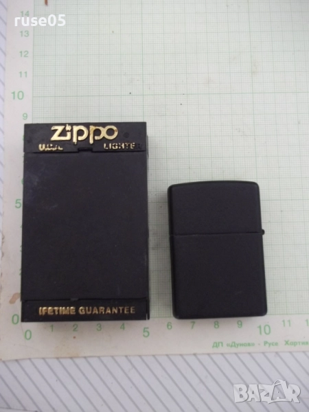 Запалка "ZIPPO" бензинова черна с камъче работеща, снимка 1