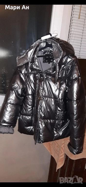 Дамско пухено яке с качулка , снимка 1