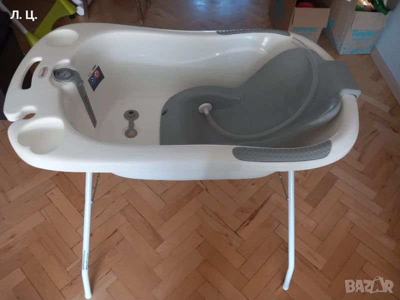 Вана със стойка, термометър, подложка Chipolino, снимка 1