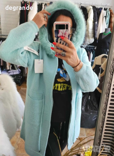 Цвят Мента Кашмирена Жилетка, снимка 1