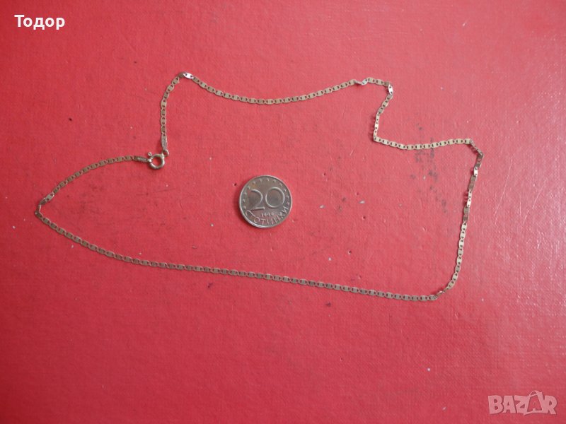 Уникална позлатена сребърна верижка колие 925, снимка 1