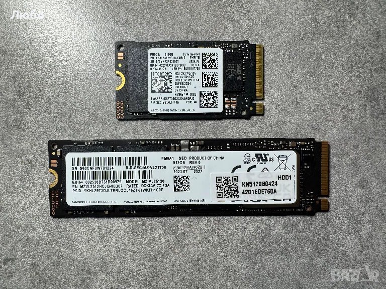 НОВИ Samsung 512GB Nvme SSD дискове 2280 и 2242 PCIe, снимка 1