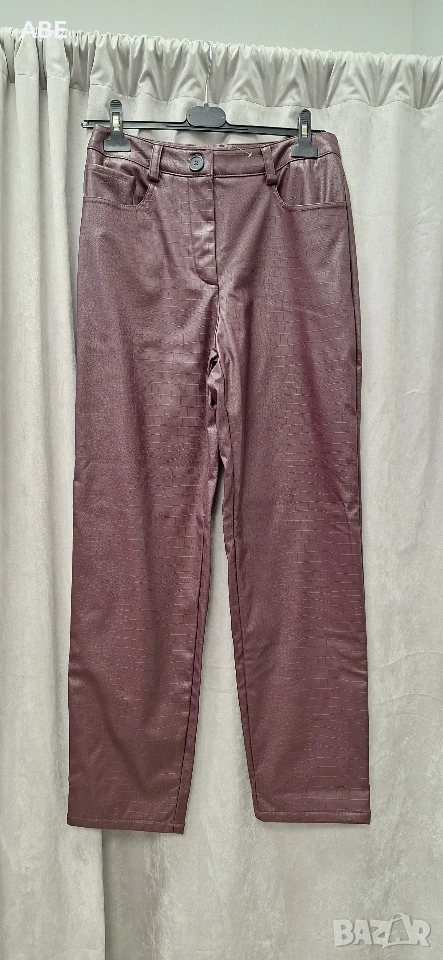 Кожен панталон бордо, снимка 1