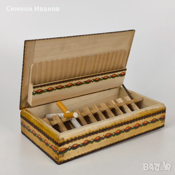 Стара дървена кутия за цигари #5928, снимка 1