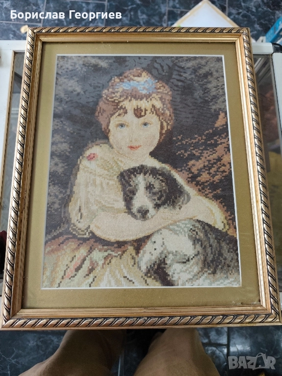 Гоблен момичето с куче, снимка 1