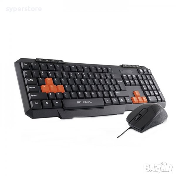 Клавиатура + Мишка Logic LKM-201 черна, SS300643, снимка 1