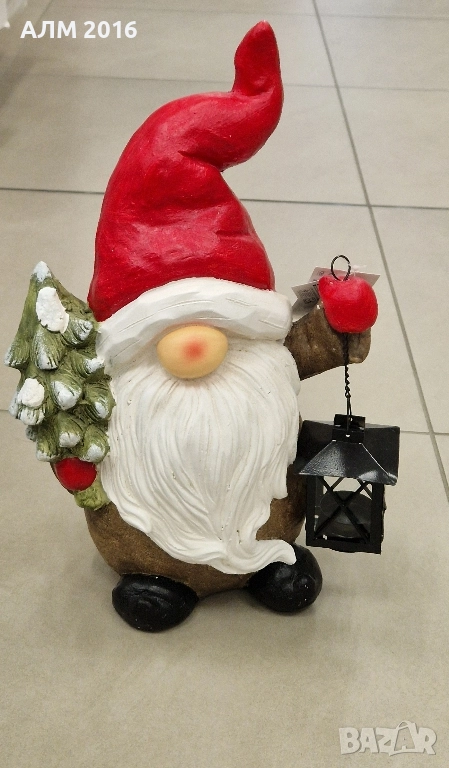 Коледно джудже с лампа - керамич о, снимка 1