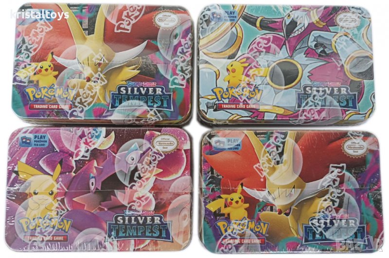 Покемон Silver Tempest, карти за игра в метална кутия, снимка 1
