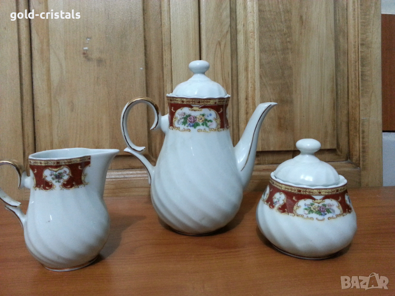 Стар български порцелан чийник захарница латиера, снимка 1