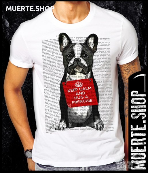 Тениска с щампа HUG A FRENCHIE, снимка 1