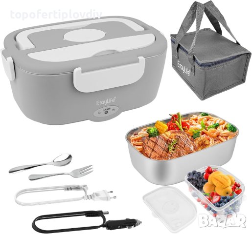 Кутия за храна със затопляне,ErayLife Electric Lunch Box 65 W 1.5 L , 12 V-24 V,Нова, снимка 2 - Други - 43924523