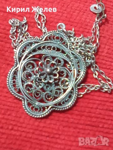 19 ВЕК СТАРИНЕН ФИЛИГРАНЕН СРЕБЪРЕН МЕДАЛЬОН и ВЕРИЖКА СРЕБРО 950 ФИНА РЪЧНА МАЙСТОРСКА РАБОТА 25884, снимка 18 - Антикварни и старинни предмети - 34852175