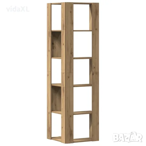 vidaXL Ъглова етажерка 5 нива дъб артизан 50x50x179 см инженерно дърво, снимка 6 - Етажерки - 56148181