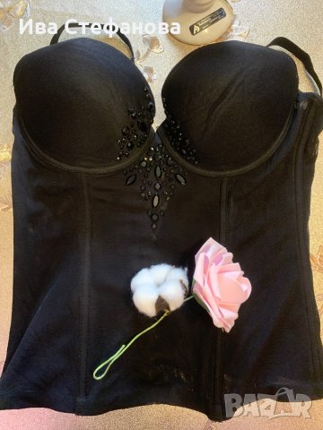 Красив секси черен корсет с камъни H&M нов , снимка 7 - Корсети, бюстиета, топове - 35787631