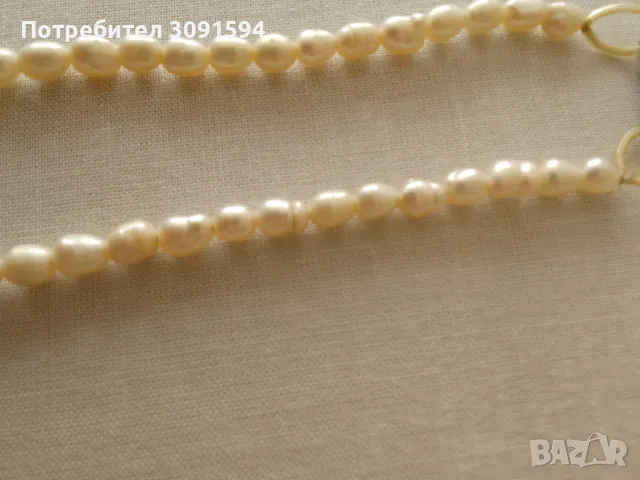 Бяла естествена сладководна перлена огърлица - класически, снимка 2 - Антикварни и старинни предмети - 48128591