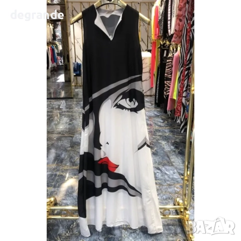 Лятна рокля щампа лице, снимка 2 - Рокли - 51611103