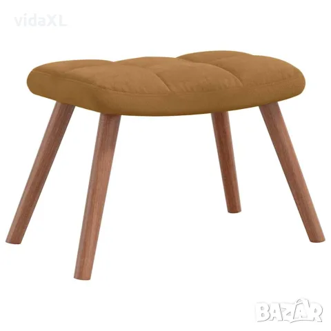 vidaXL Люлеещ се стол с табуретка, кафяв кадифе, снимка 8 - Столове - 56146918