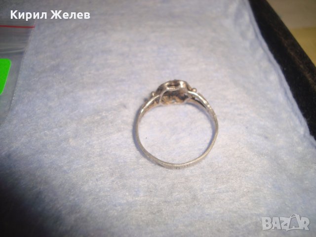 СТАРИНЕН СРЕБЪРЕН ПРЪСТЕН СРЕБРО 925 ФИЛИГРАННА МАЙСТОРСКА РАБОТА с ФАСЕТИРАН ЦИРКОН 25960, снимка 6 - Антикварни и старинни предмети - 35950883