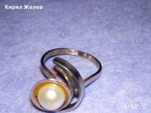 СРЕБЪРЕН ПЕРЛЕН РЕТРО АР НУВО СТИЛ ПРЪСТЕН СРЕБРО 925 с БЯЛА ПЕРЛА МАЙСТОРСКА ИЗРАБОТКА 26880, снимка 11 - Пръстени - 40756024