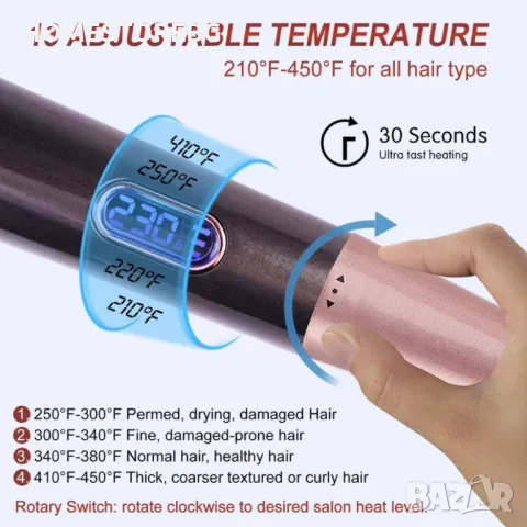 🌟 Преса 2 в 1 за къдрене и изправяне на коса с LCD дисплей – Стил и грижа във вашите ръце! 🌟, снимка 2 - Преси за коса - 49572497