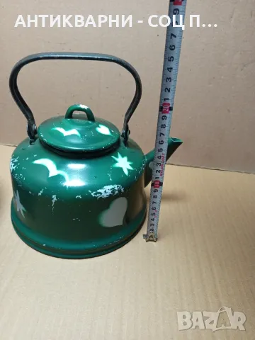 Комплект Соц Стари Емайлирани Чайник С Купа Съд., снимка 15 - Антикварни и старинни предмети - 49338380