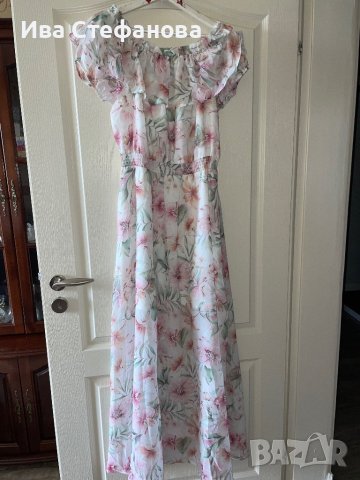 Разкошна нова  лятна елегантна дълга рокля фрорален нежен десен романтична нежна Mohito , снимка 9 - Рокли - 40518074