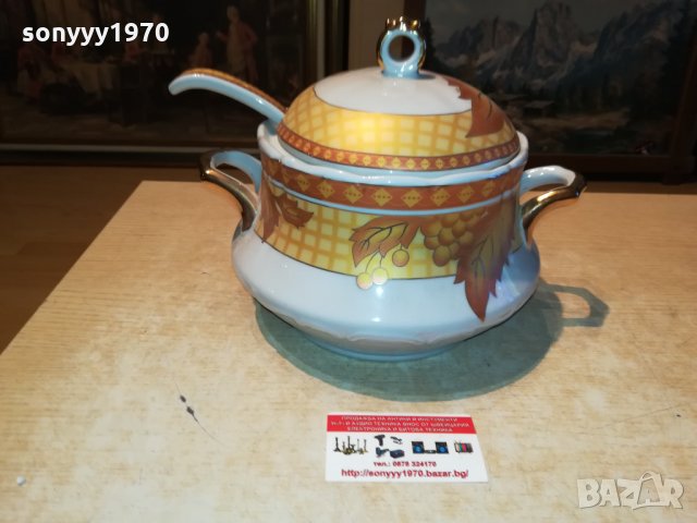 немски порцеланов супник и черпак 1509211126, снимка 3 - Антикварни и старинни предмети - 34139423