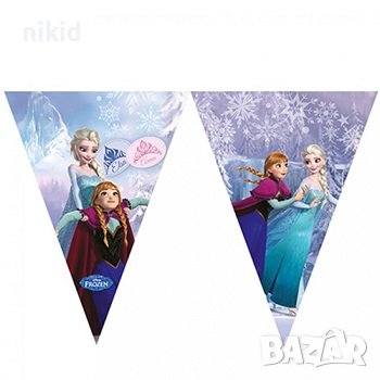 Замръзналото Кралство Елза Анна Парти Гирлянд Знаменца Флаг Банер, снимка 2 - Декорация за дома - 19506566