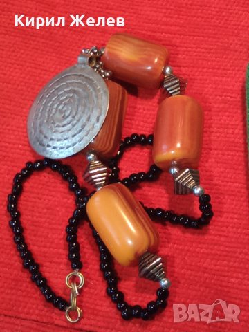 ОГЪРЛИЦА ФАТУРАН ПОСРЕБРЯВАНЕ МЪНИСТА ХЕНД-МЕЙД АРТ КОЛИЕ КЕХЛИБАР ДАМАРИ 4497, снимка 3 - Колиета, медальони, синджири - 33717153