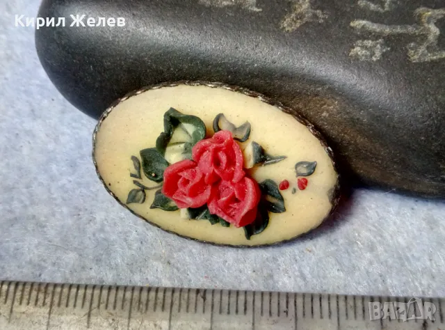 СТАРИННО ФЛОРАЛНО БИЖУ БРОШКА с РОЗИ ХУДОЖЕСТВЕНА РЪЧНА ИЗРАБОТКА 48879, снимка 8 - Антикварни и старинни предмети - 48842347