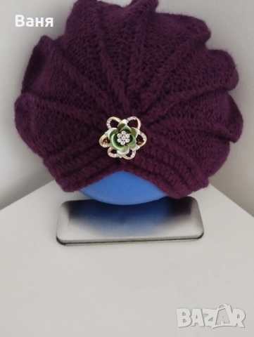 плетена дамска шапка, снимка 8 - Шапки - 51858251