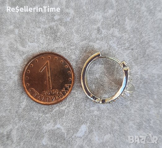 Нови обеци пирони,  сребристи, снимка 3 - Обеци - 41802753