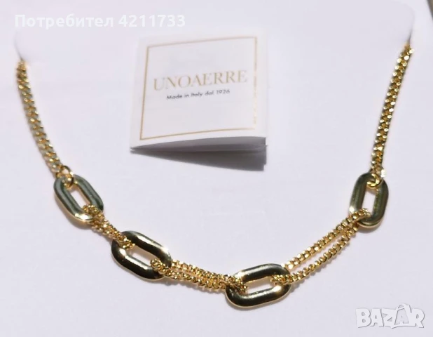 дизайнерски италиянски ПОЗЛАТЕН гердан колие НОВО, снимка 10 - Колиета, медальони, синджири - 50726562